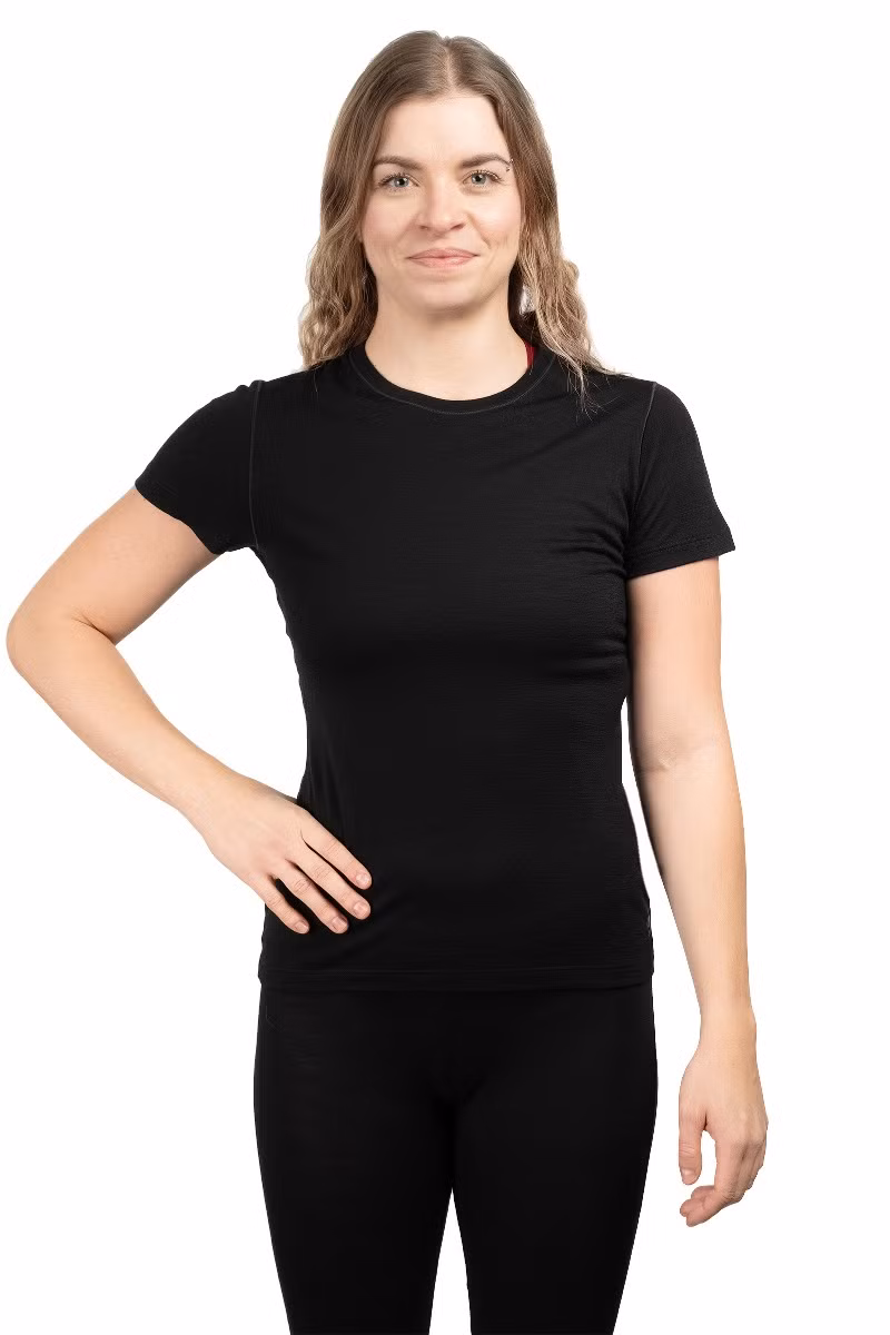 KOSZULKA MERINO SS TEE WOMEN-BLACK