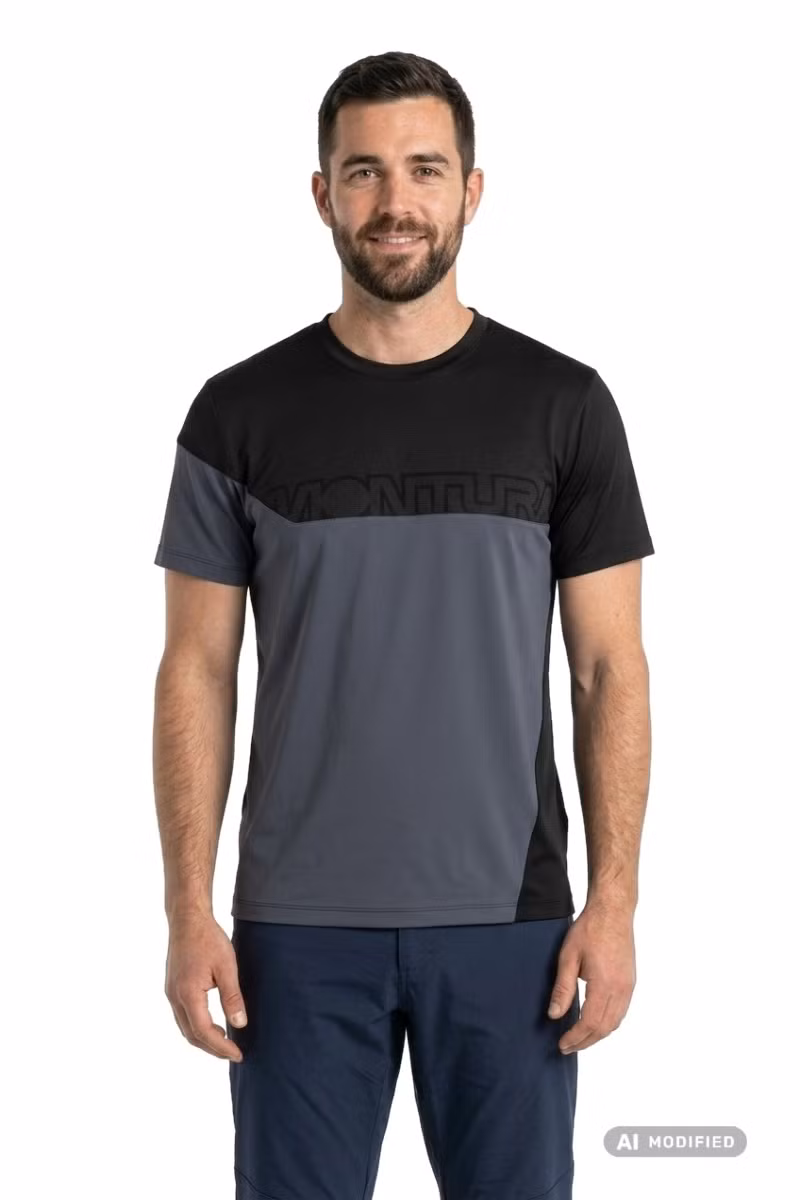 KOSZULKA MIX-UP T-SHIRT-BLACK-GUNMETAL GREY