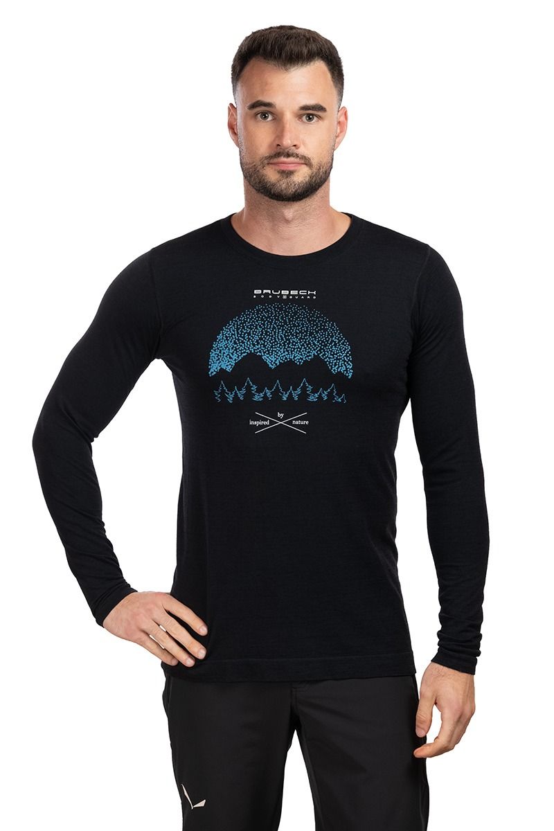 KOSZULKA OUTDOOR WOOL PRO MĘSKA LS1414-CZARNY