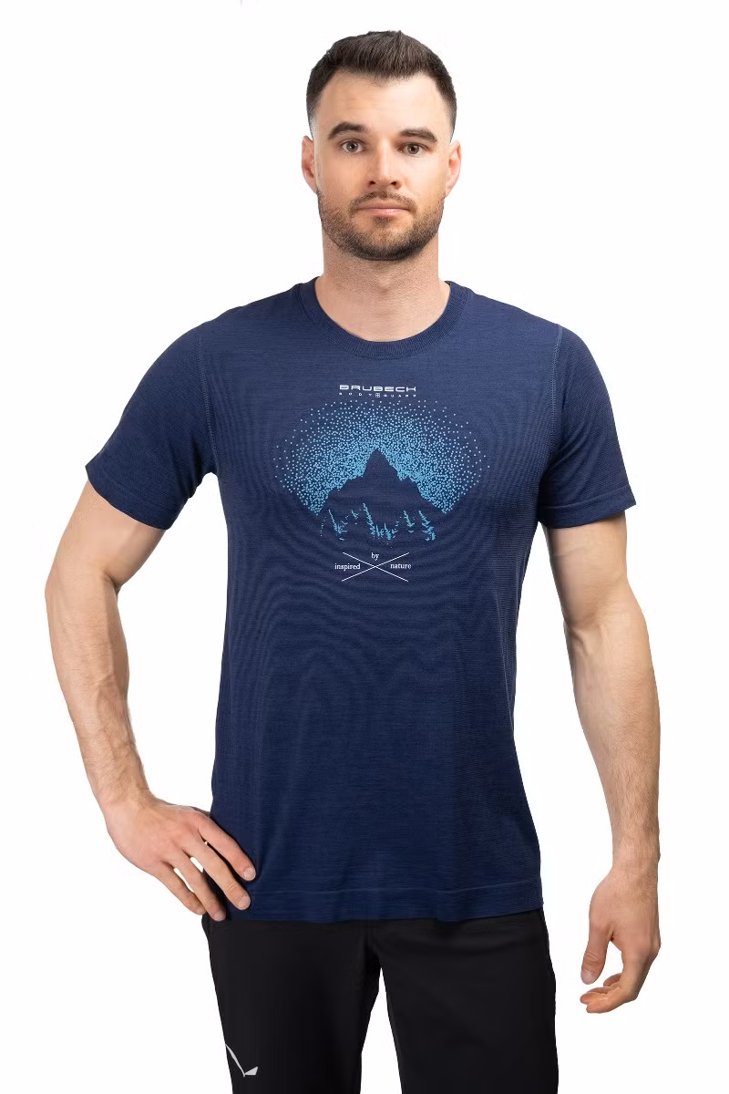 KOSZULKA OUTDOOR WOOL PRO SS12650A-DARK BLUE-MOUNTAINS