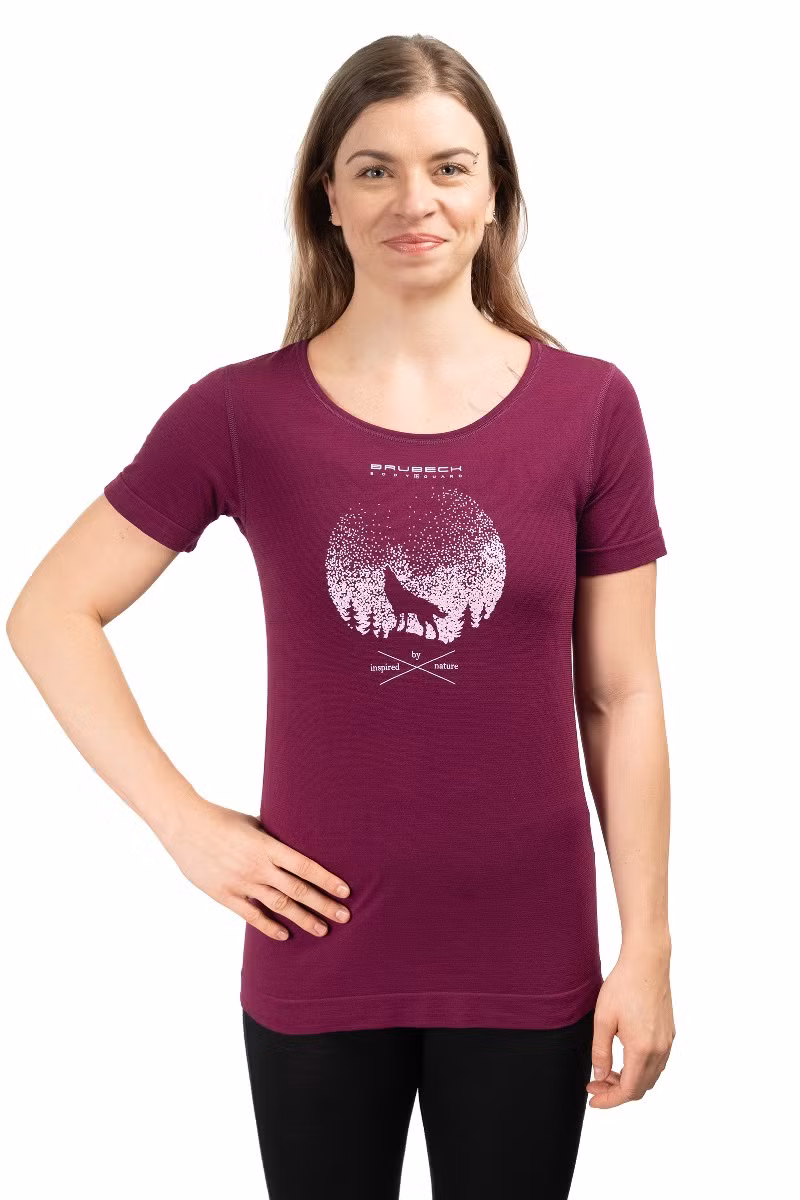KOSZULKA OUTDOOR WOOL PRO SS12720A WOMEN-PLUM-WOLF