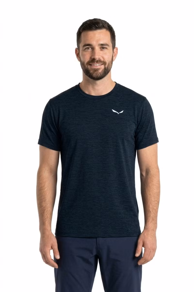KOSZULKA PUEZ MELANGE DRY SS TEE-BLUEBERRY MELANGE