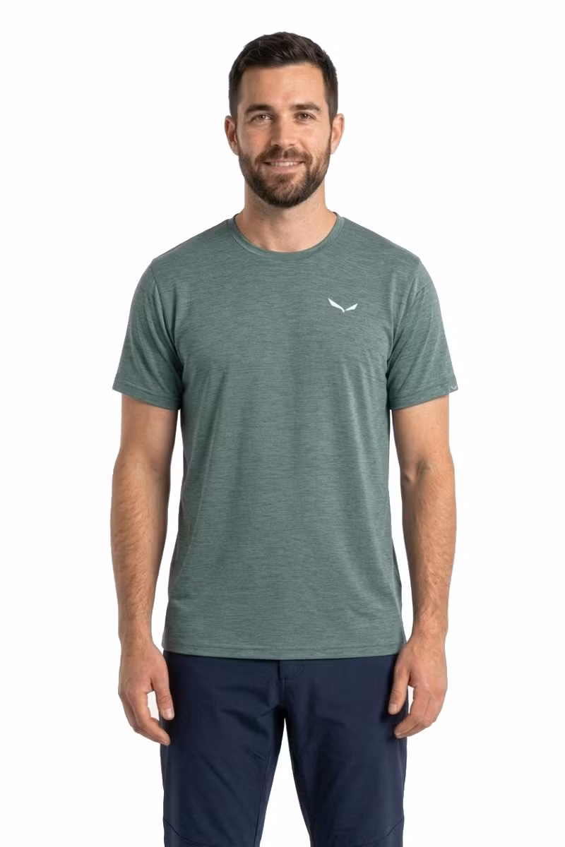 KOSZULKA PUEZ MELANGE DRY SS TEE-WILLOW MELANGE