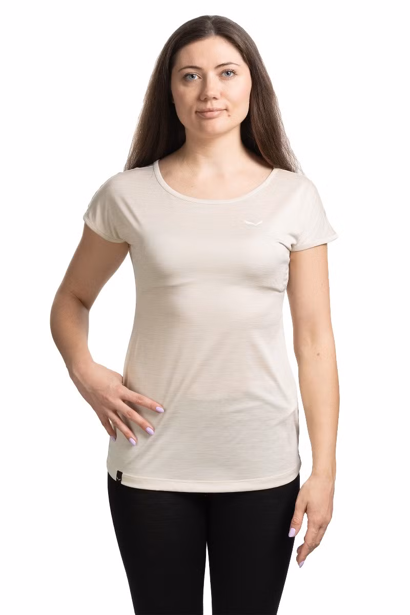 KOSZULKA PUEZ MELANGE DRY SS TEE WOMEN-OATMEAL MELANGE