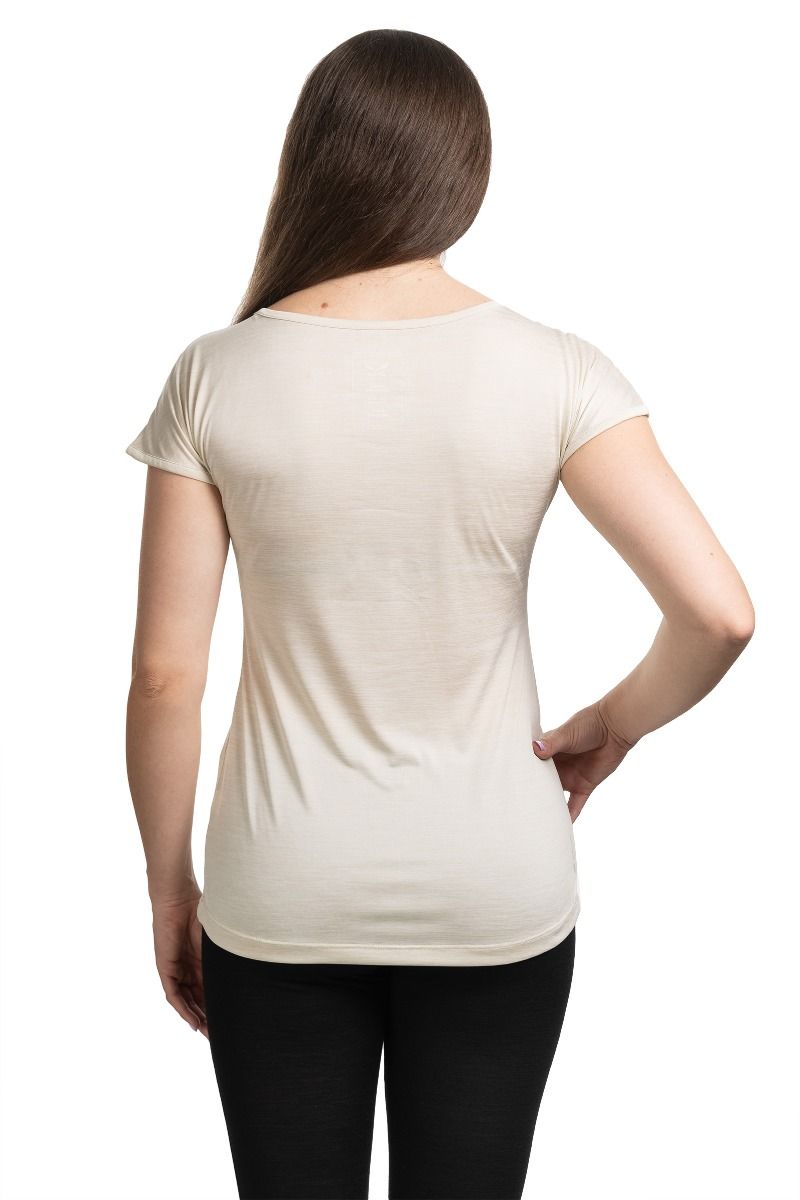 KOSZULKA PUEZ MELANGE DRY SS TEE WOMEN-OATMEAL MELANGE
