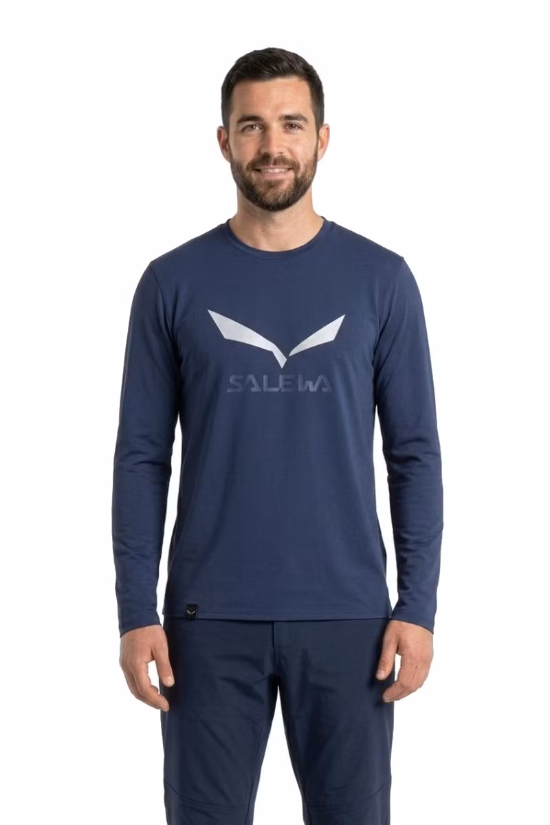 KOSZULKA SOLIDLOGO DRY LS-DARK DENIM