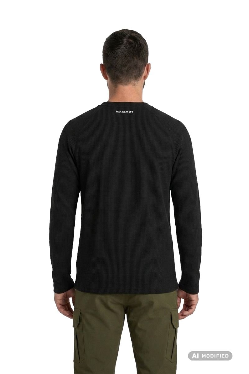 KOSZULKA WAFFLE LONGSLEEVE-BLACK