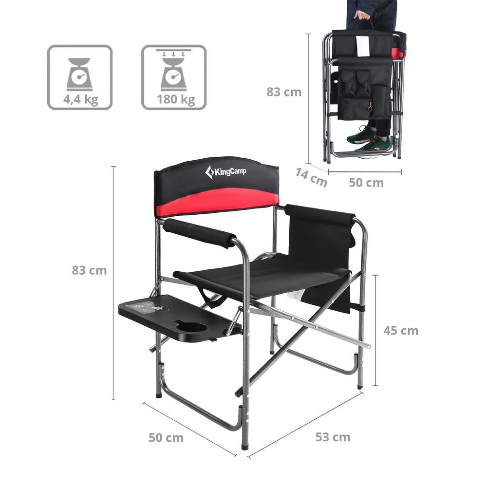 KRZESŁO TURYSTYCZNE DIRECTOR CHAIR KC2213-BLACK