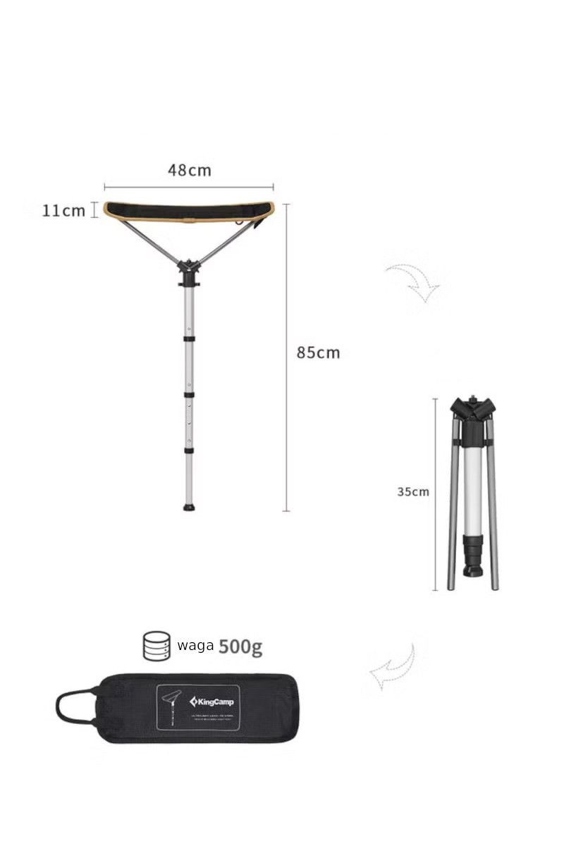 KRZESŁO TURYSTYCZNE SINGLE LEG STOOL KC2004-BLACK