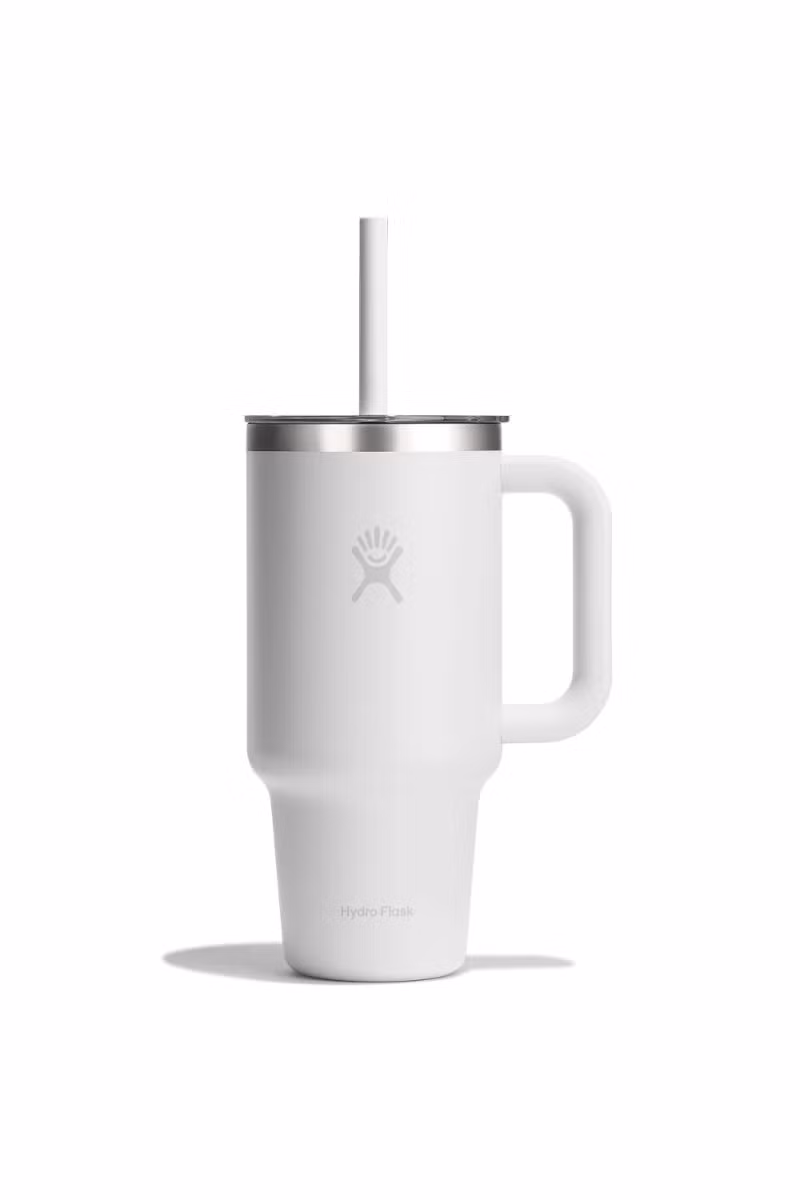 KUBEK TERMICZNY TRAVEL TUMBLER CLEAR LID 32 OZ / 946 ML-WHITE