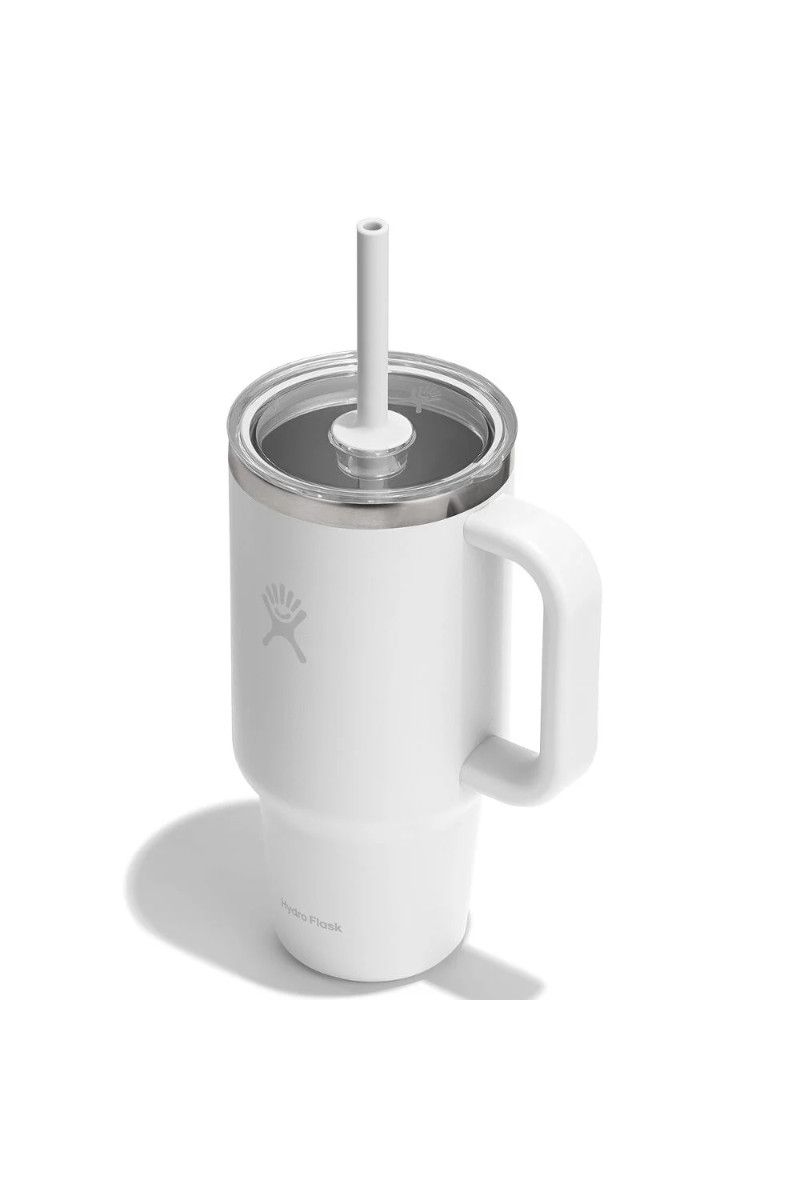 KUBEK TERMICZNY TRAVEL TUMBLER CLEAR LID 32 OZ / 946 ML-WHITE