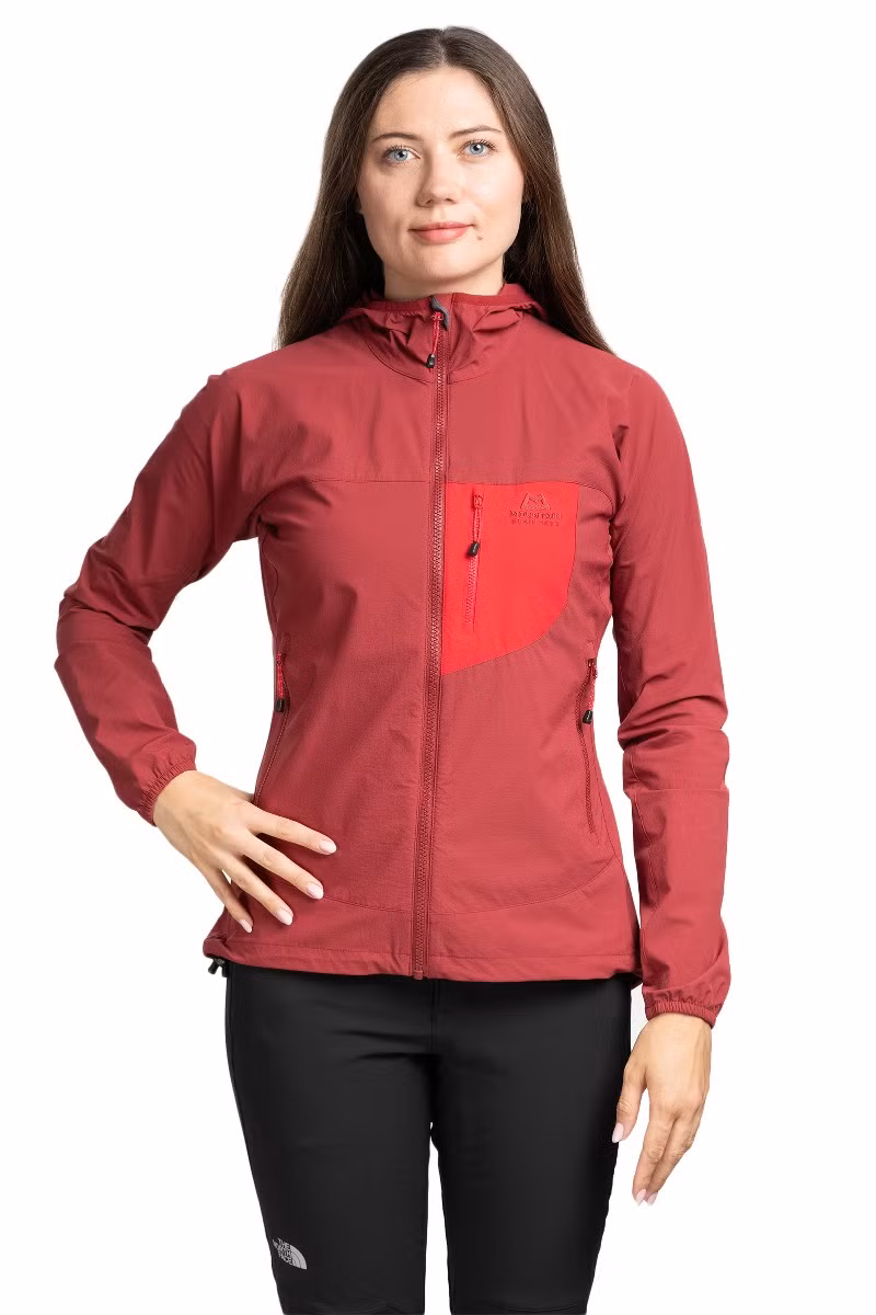 KURTKA ECHO HOODED WOMEN-TIBETAN RED-CAPSIUM
