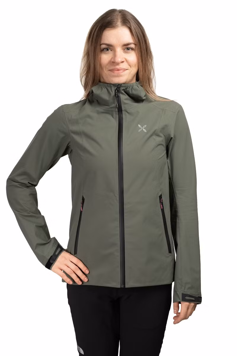 KURTKA NORDIK WOMAN-SAGE GREEN-WINE RED