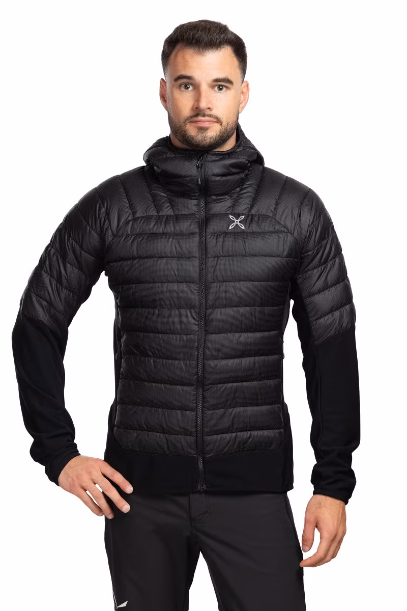 KURTKA PEAK HYBRID HOODED-BLACK