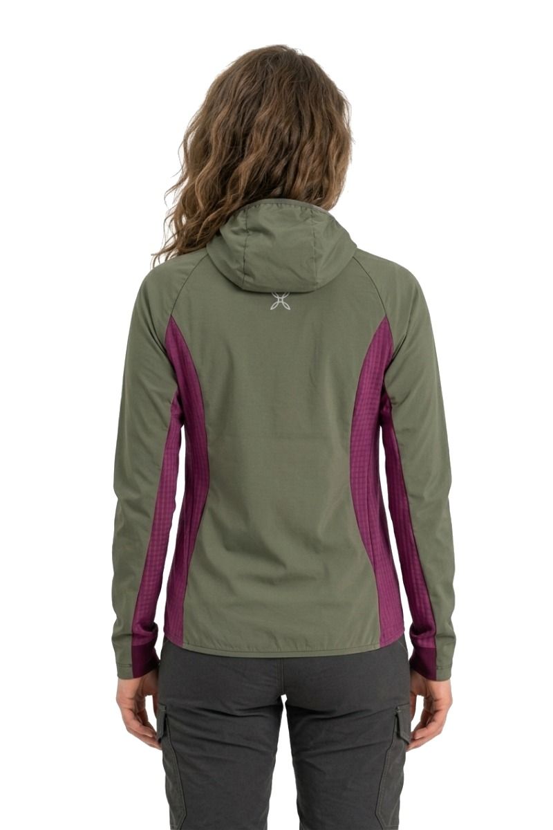 KURTKA PEAK WOMAN-SAGE GREEN-WINE RED