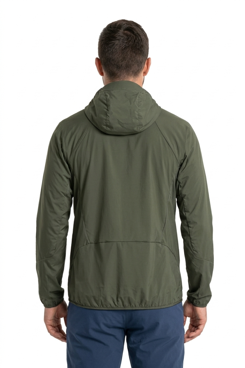 KURTKA PEDROC WIND HOODED-FADED GREEN