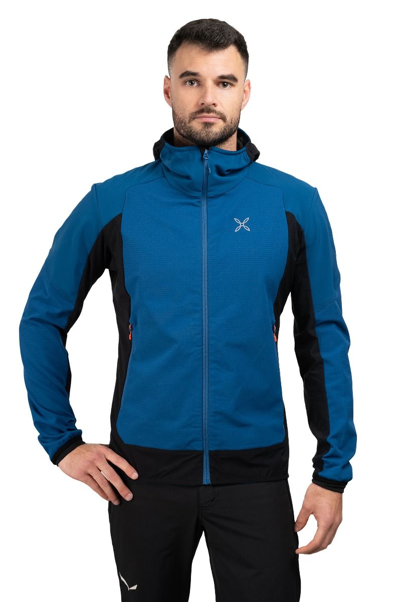 KURTKA PREMIUM WIND HOODY-DEEP BLUE-ORANGE