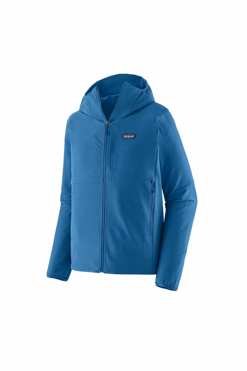 KURTKA R1 TECHFACE HOODY-AQUATIC BLUE
