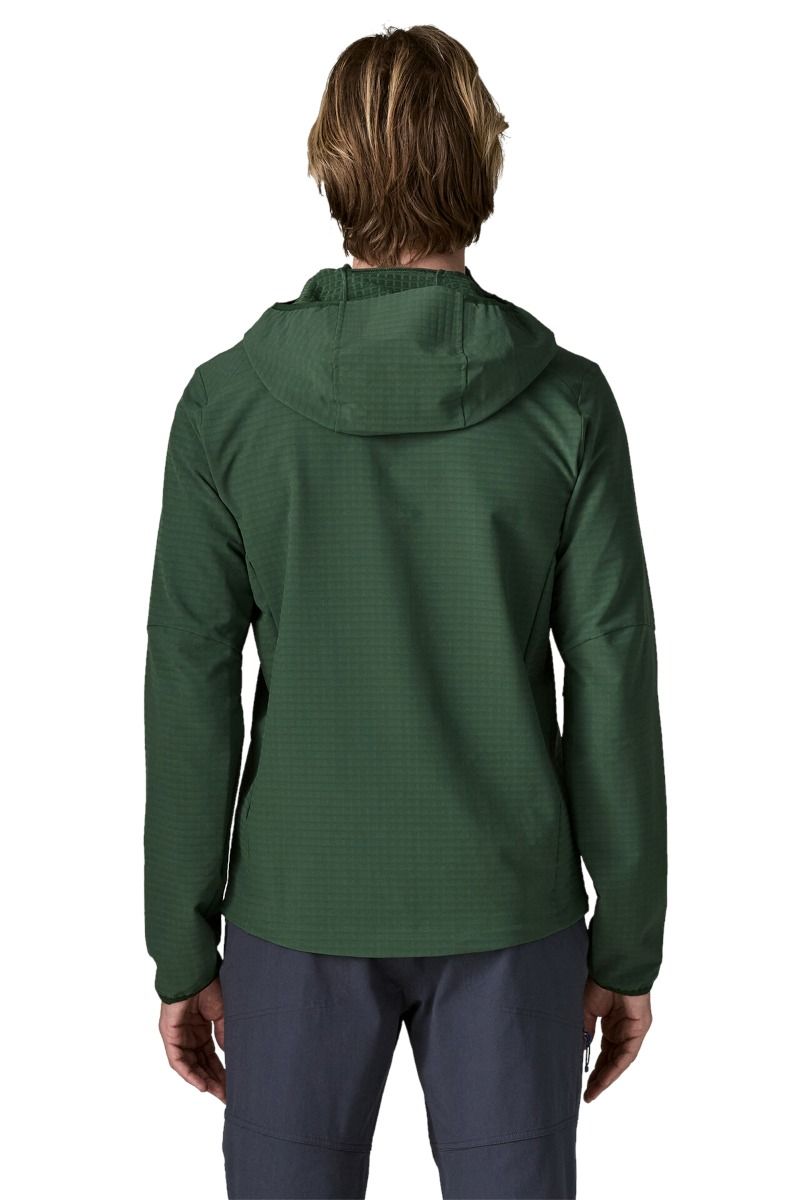 KURTKA R1 TECHFACE HOODY-CANOPY GREEN