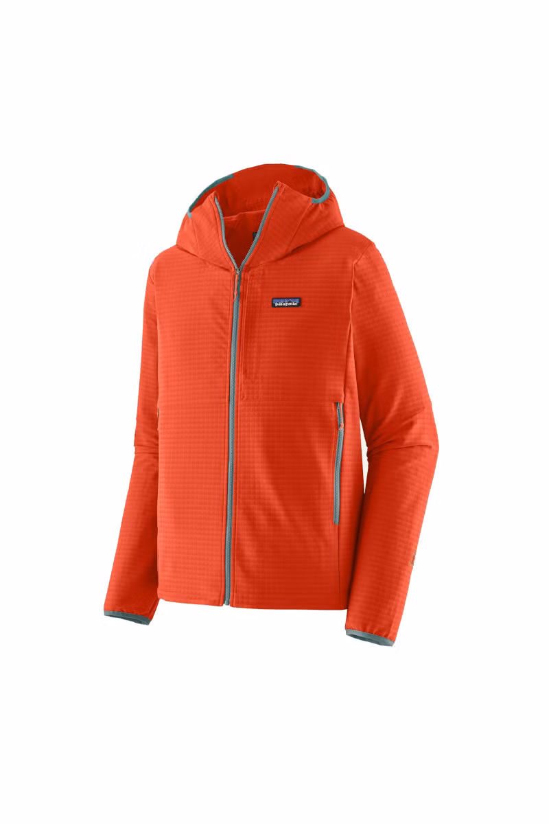 KURTKA R1 TECHFACE HOODY-HOT EMBER