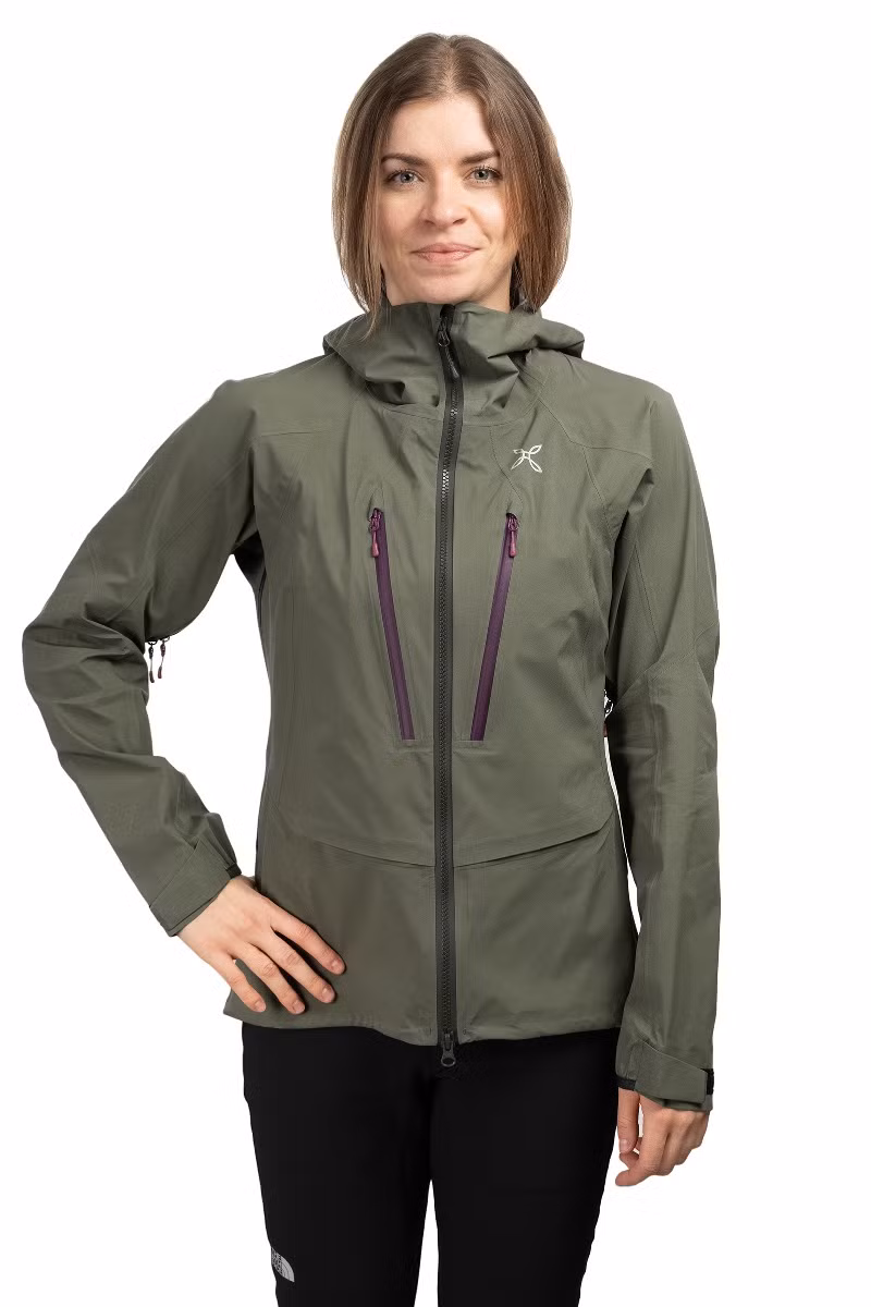 KURTKA REACTIVE WOMAN-SAGE GREEN-WINE RED