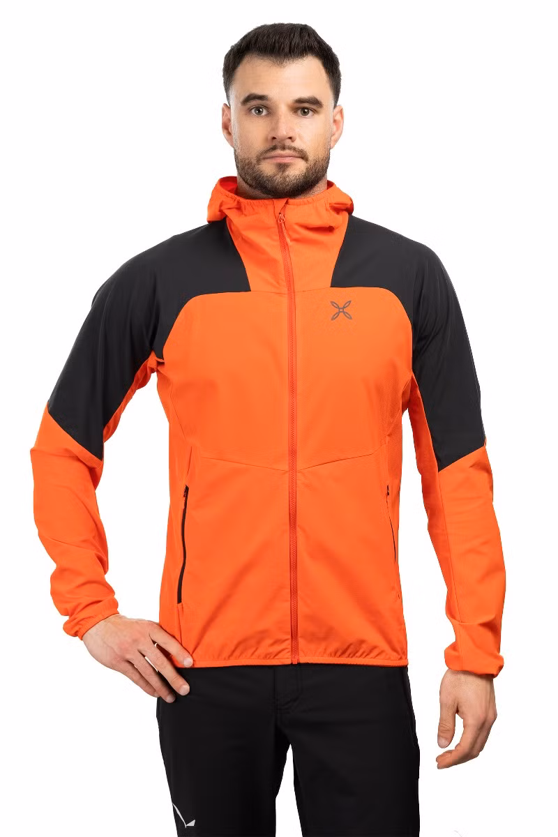 KURTKA RISE HOODED-ORANGE-CHARCOAL GREY