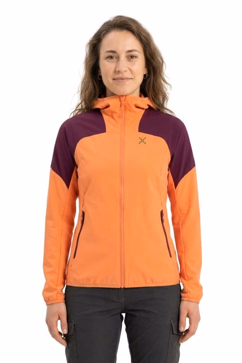 KURTKA RISE HOODED WOMAN-MELON-WINE RED