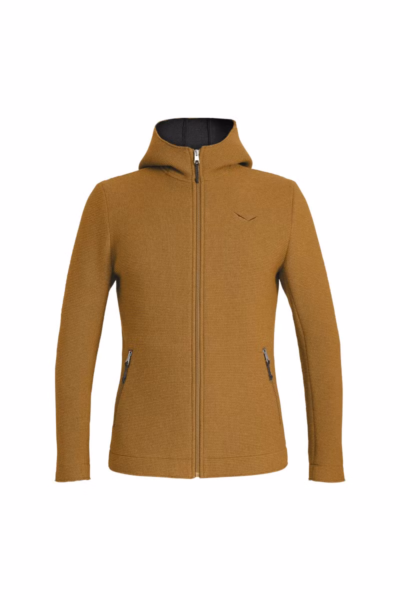 KURTKA SARNER 2L WOOL FULL ZIP HOODY-GOLDEN BROWN