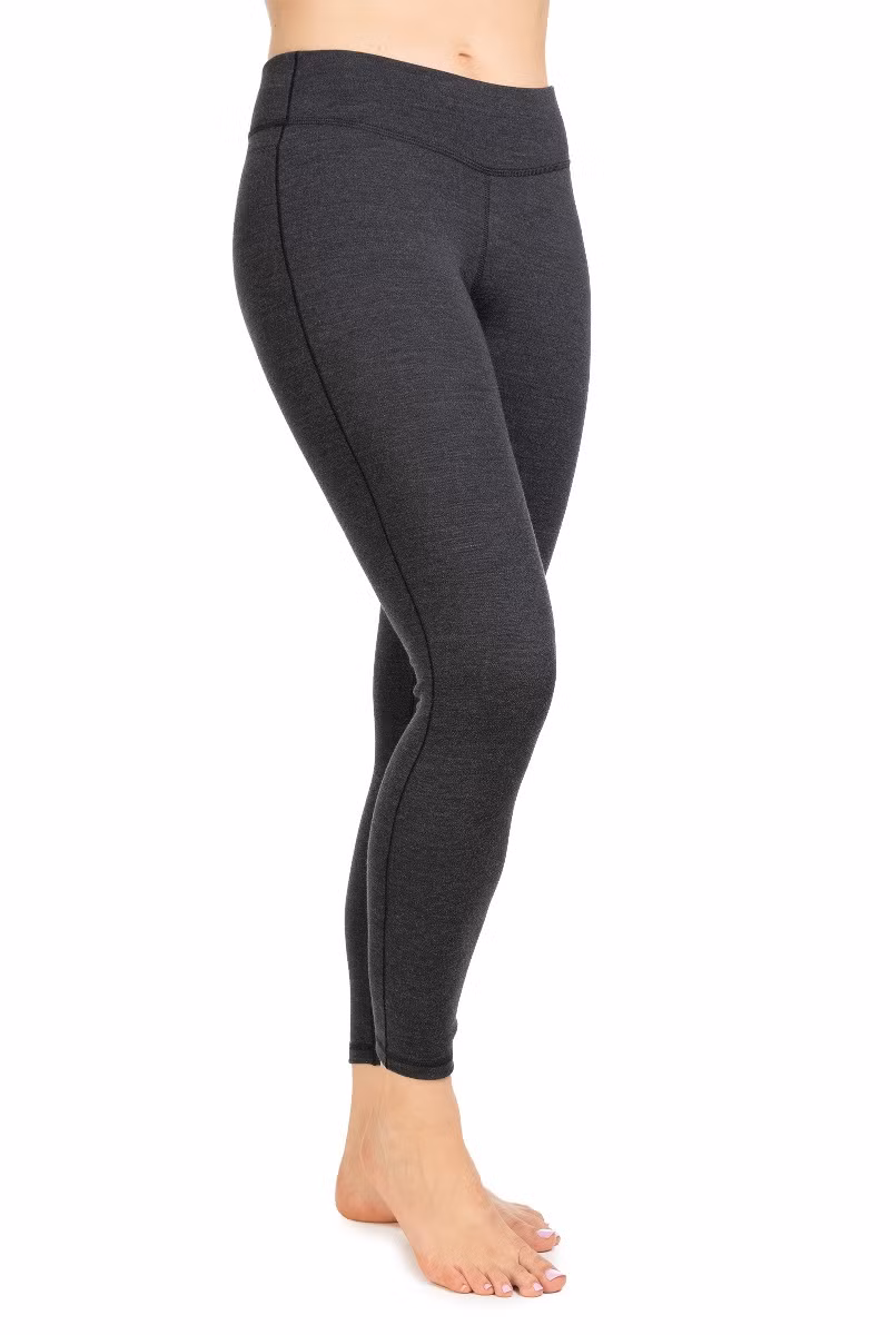 LEGINSY CLASSIC THERMAL MERINO BASE LAYER BOTTOM WOMEN-CHARCOAL HEATHER