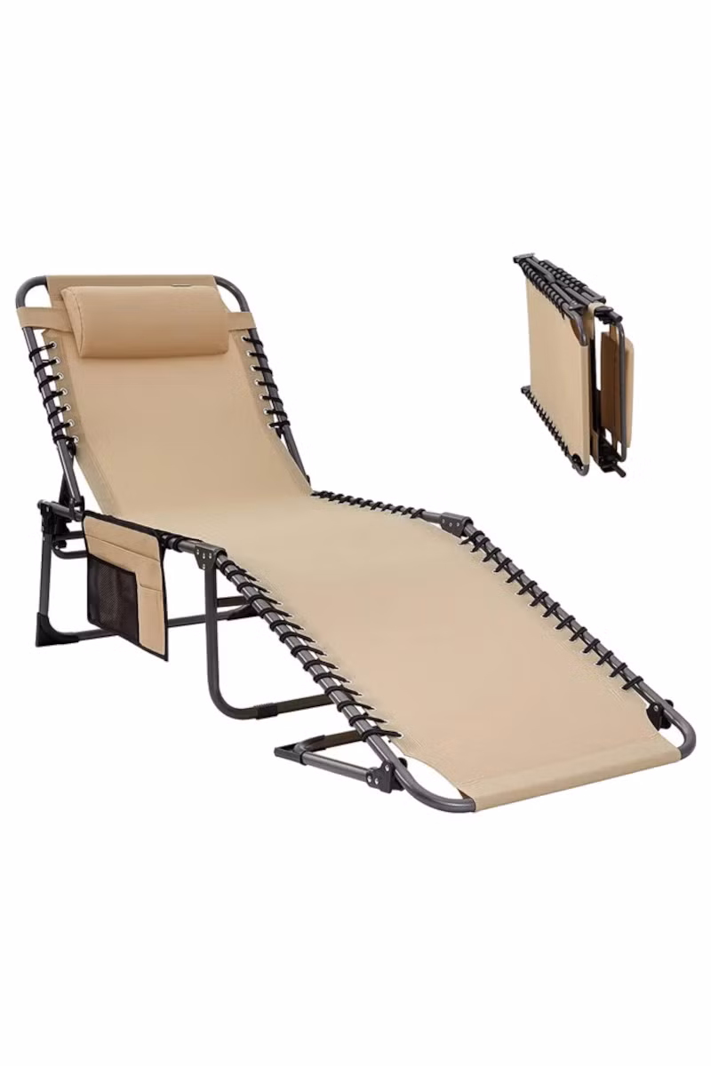 LEŻAK SKŁADANY HAMBURG KC2420-BEIGE
