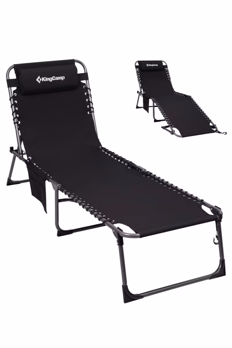 LEŻAK SKŁADANY MAGNOLIA B40 KC2649-BLACK-GREY