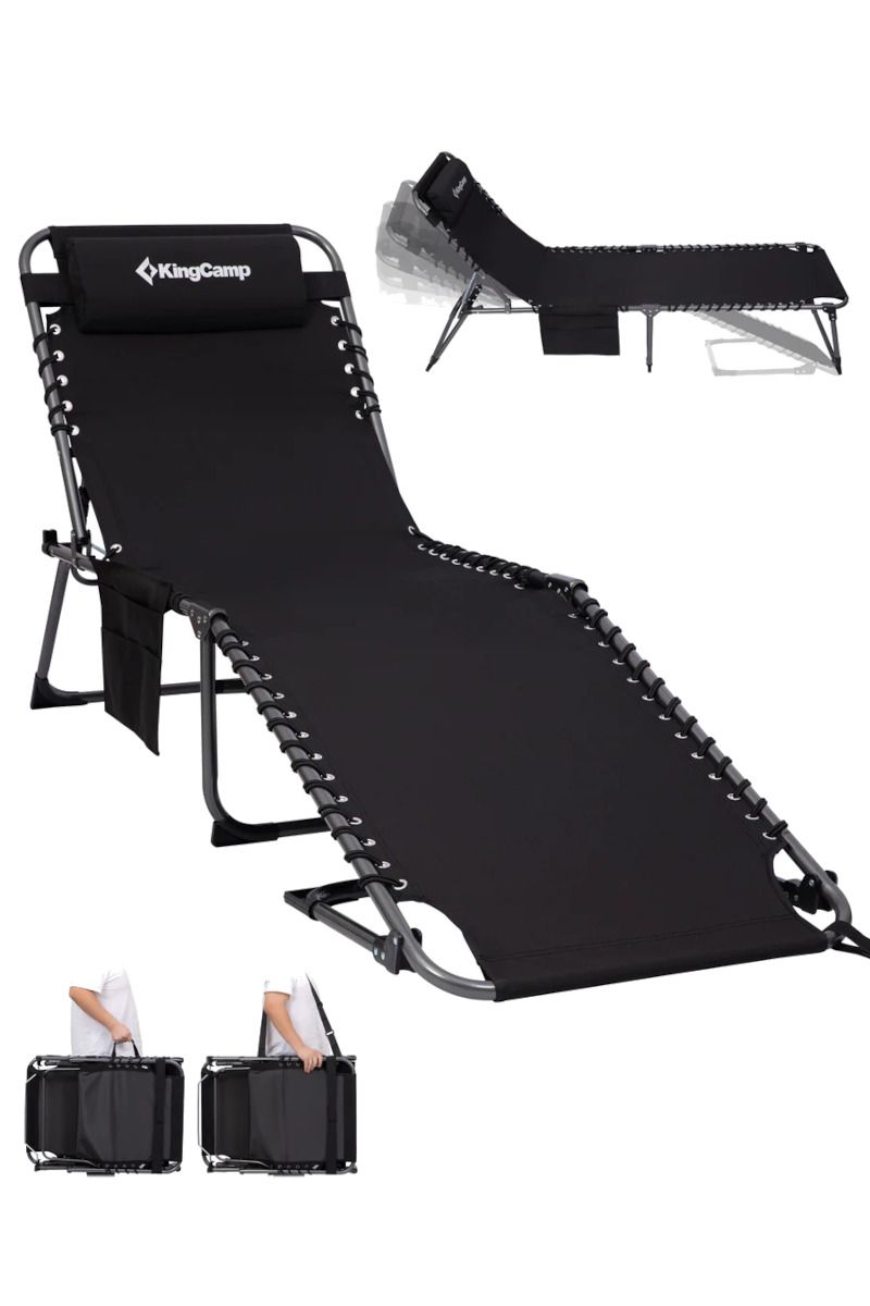 LEŻAK SKŁADANY MAGNOLIA B40 KC2649-BLACK-GREY