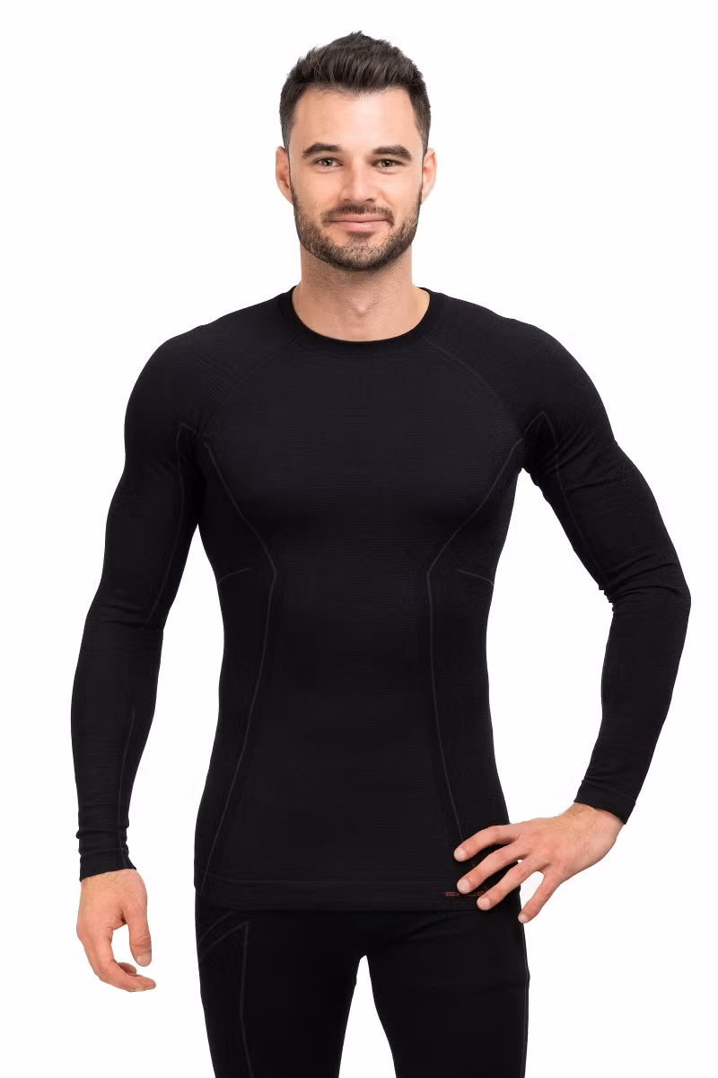 KOSZULKA ACTIVE WOOL LS12820 MĘSKA-BLACK