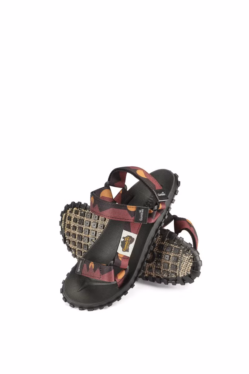 SANDAŁY SCRAMBLER-BURGUNDY-ORANGE