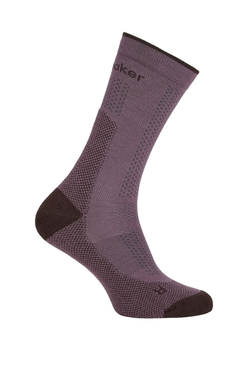 SKARPETY MERINO HIKE+ ULTRALIGHT CREW WOMEN-GREY PLUM-BITTERSWEET