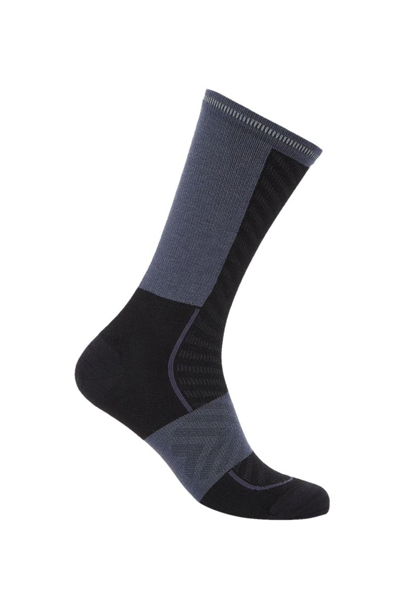 SKARPETY MERINO RUN+ ULTRALIGHT CREW-BLACK-GRAPHITE