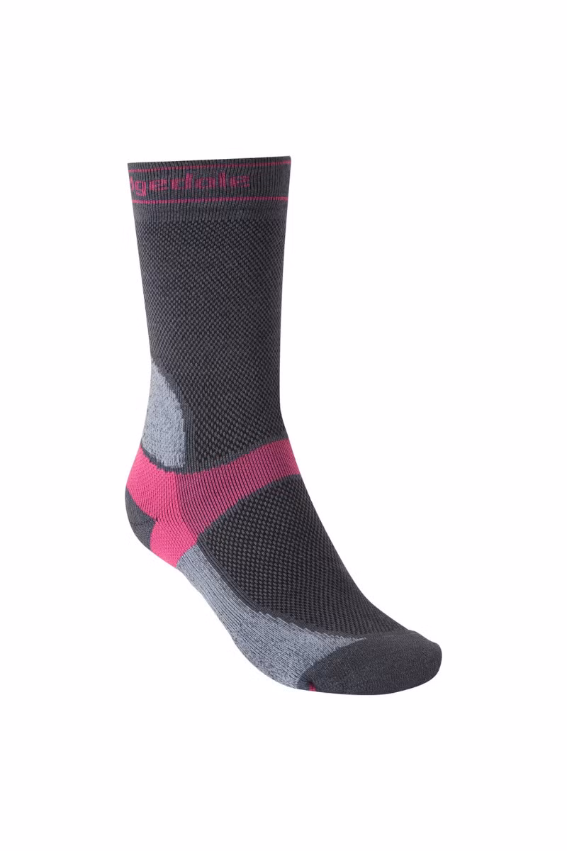 SKARPETY MTB SUMMERWEIGHT COOLMAX BOOT WOMEN-DARK GREY-PINK