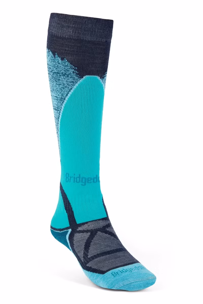 SKARPETY SKI MIDWEIGHT MERINO PERFORMANCE WOMEN-DARK DENIM-AQUA