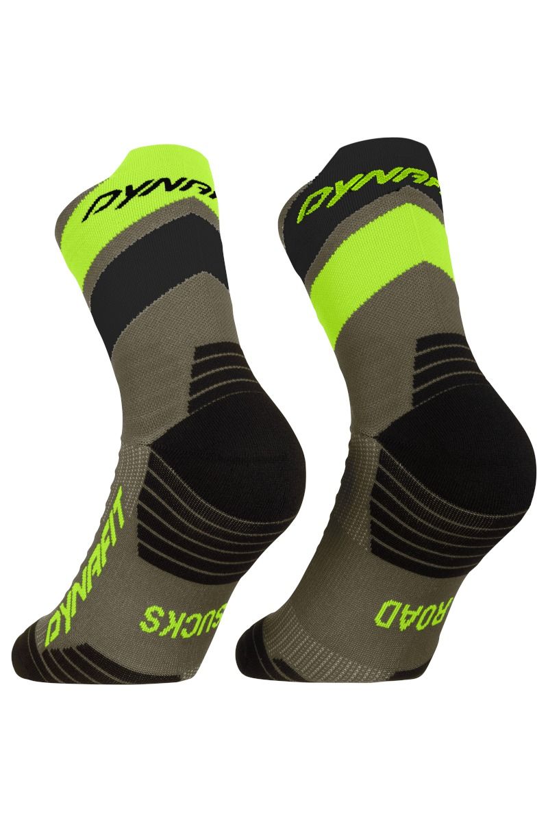 SKARPETY ULTRA MID-MILITARY GREEN ULTRA YELLOW-5A30