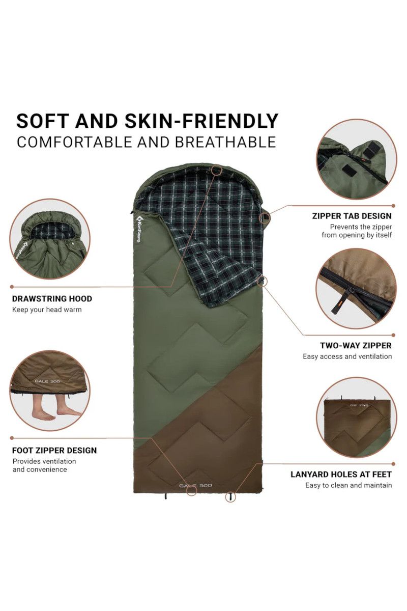 ŚPIWÓR GALE 300 KS2443-BEANGREEN-BROWN