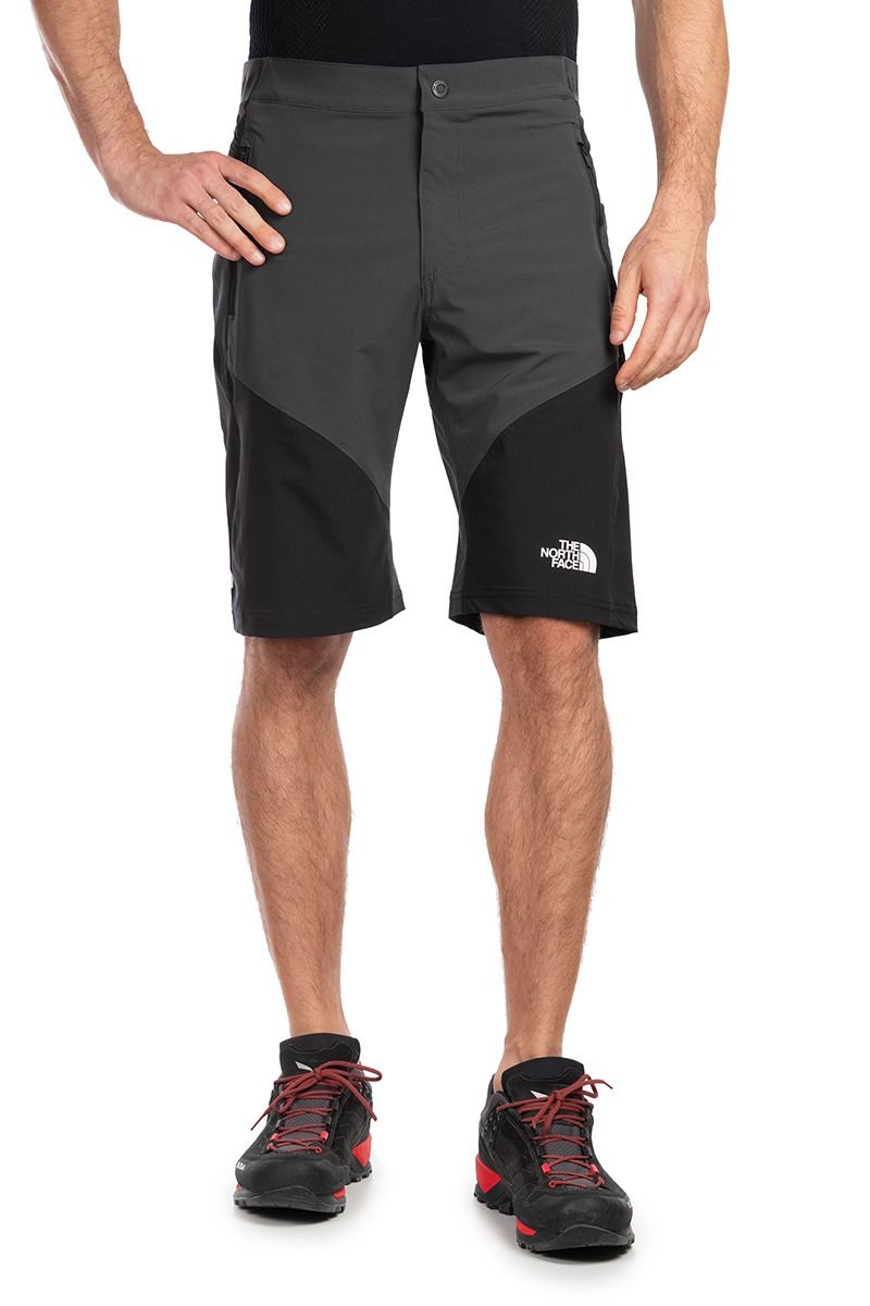 SPODENKI FELIK SLIM TAPERED SHORT-ASPHALT GREY-TNF BLACK