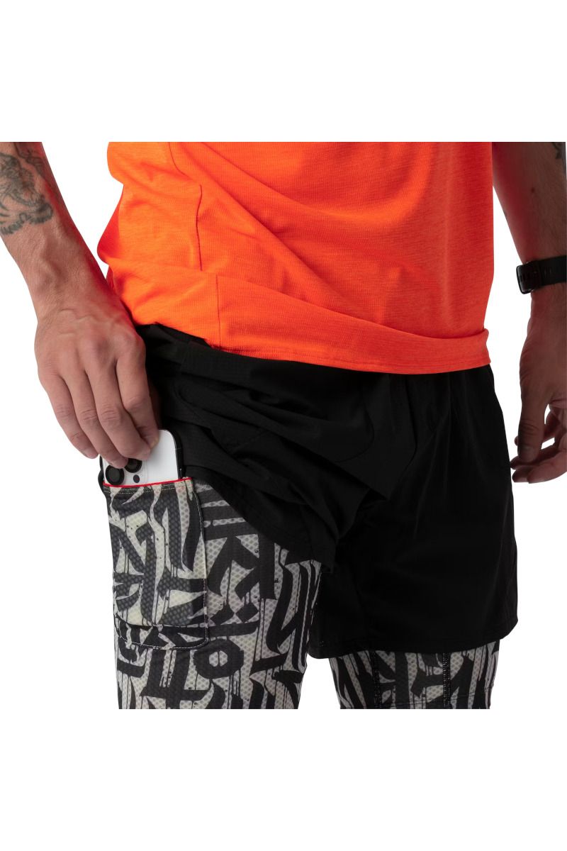 SPODENKI TRAIL 2IN1 SHORTS-BLACK OUT OVERCAST-7960