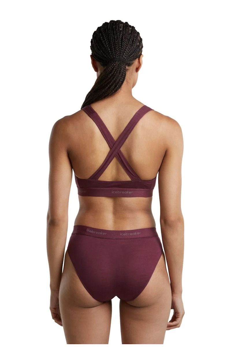 TOP MERINO 125 COOL-LITE SPRITE RACERBACK BRA-DK BERRY
