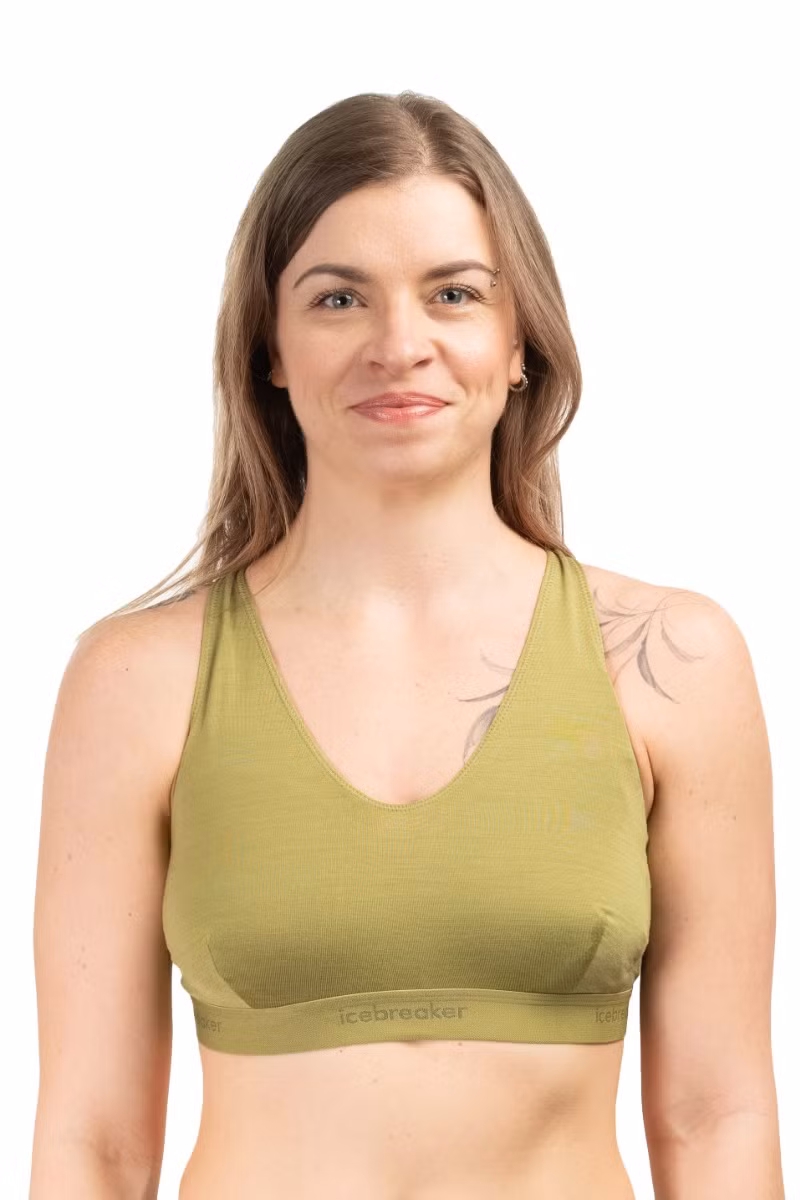 TOP MERINO 125 COOL-LITE SPRITE RACERBACK BRA-OLIVE