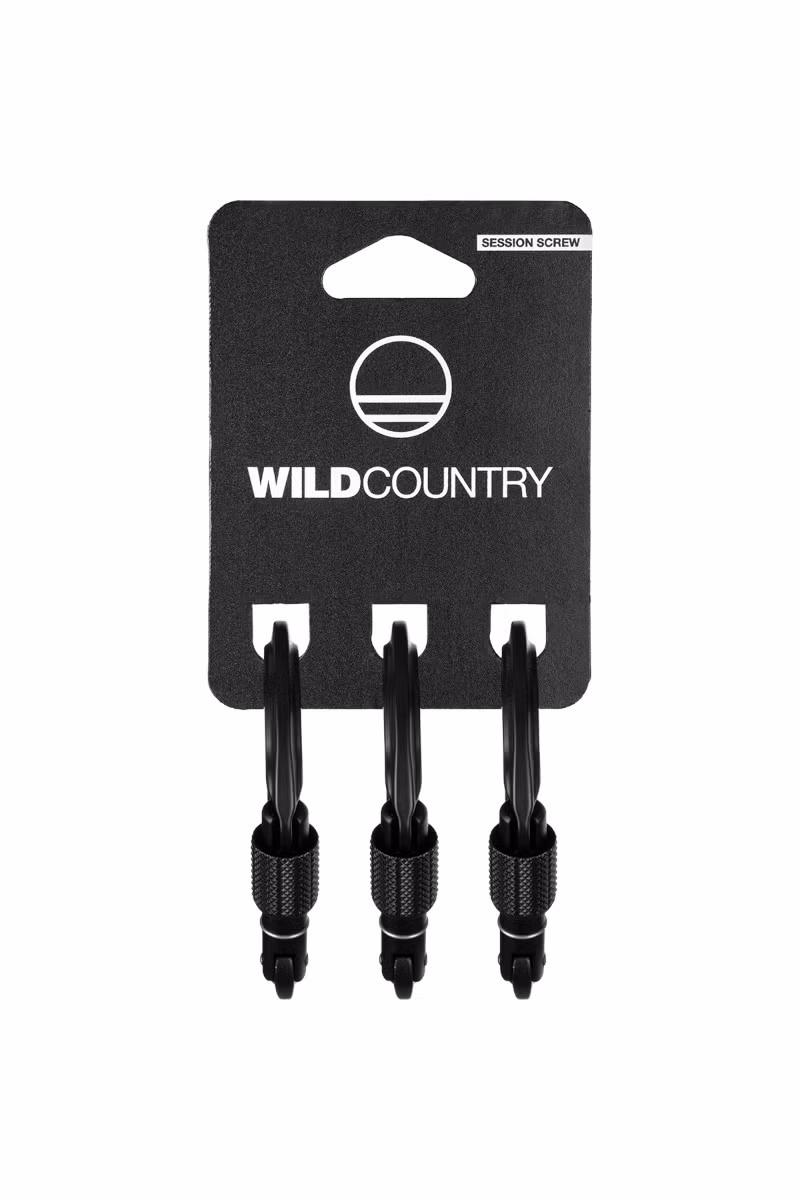 ZESTAW KARABINKÓW SESSION SCREW GATE 3 PACK-BLACK