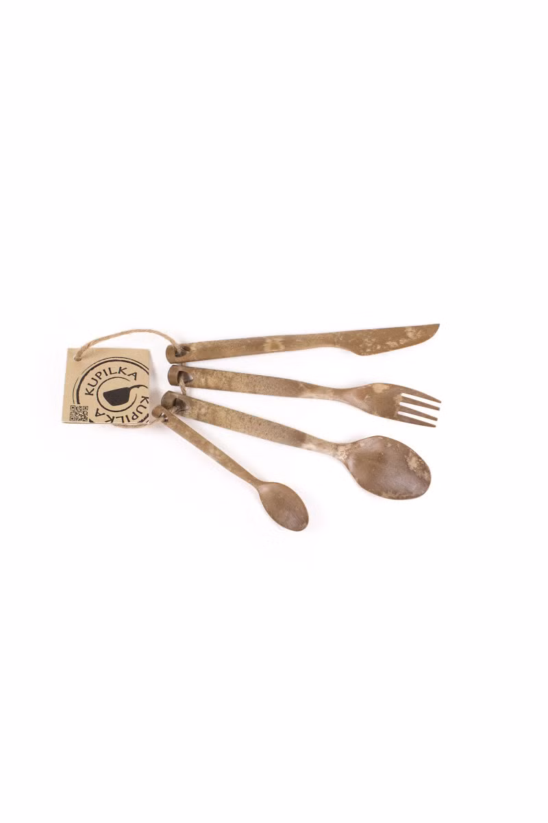 ZESTAW SZTUĆCÓW KUPILKA CUTLERY W OPAKOWANIU-BROWN