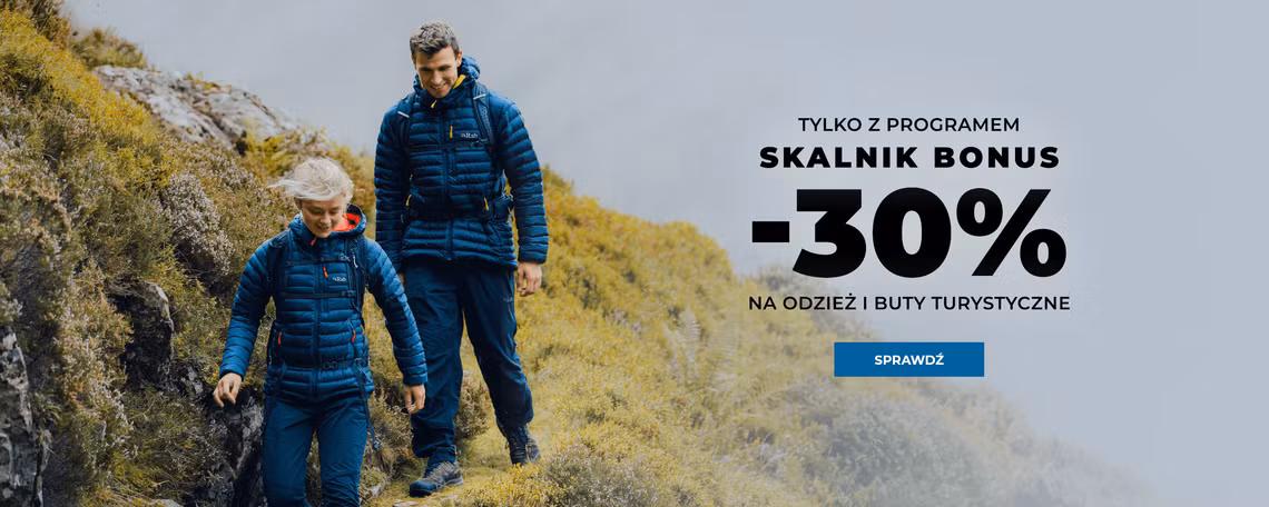 30% rabatu na Odzież i Buty turystyczne dla klientów Skalnik Bonus