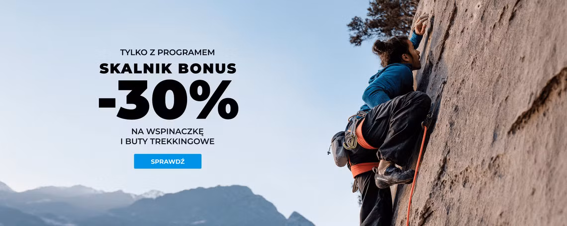30% rabatu na wspinaczkę i buty dla klientów Skalnik Bonus